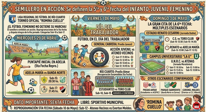 Semillero en Acción: Se definen la 5ta y 6ta fecha del Infanto-Juvenil Femenino